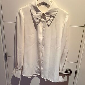 White Embellished Men's Shirt